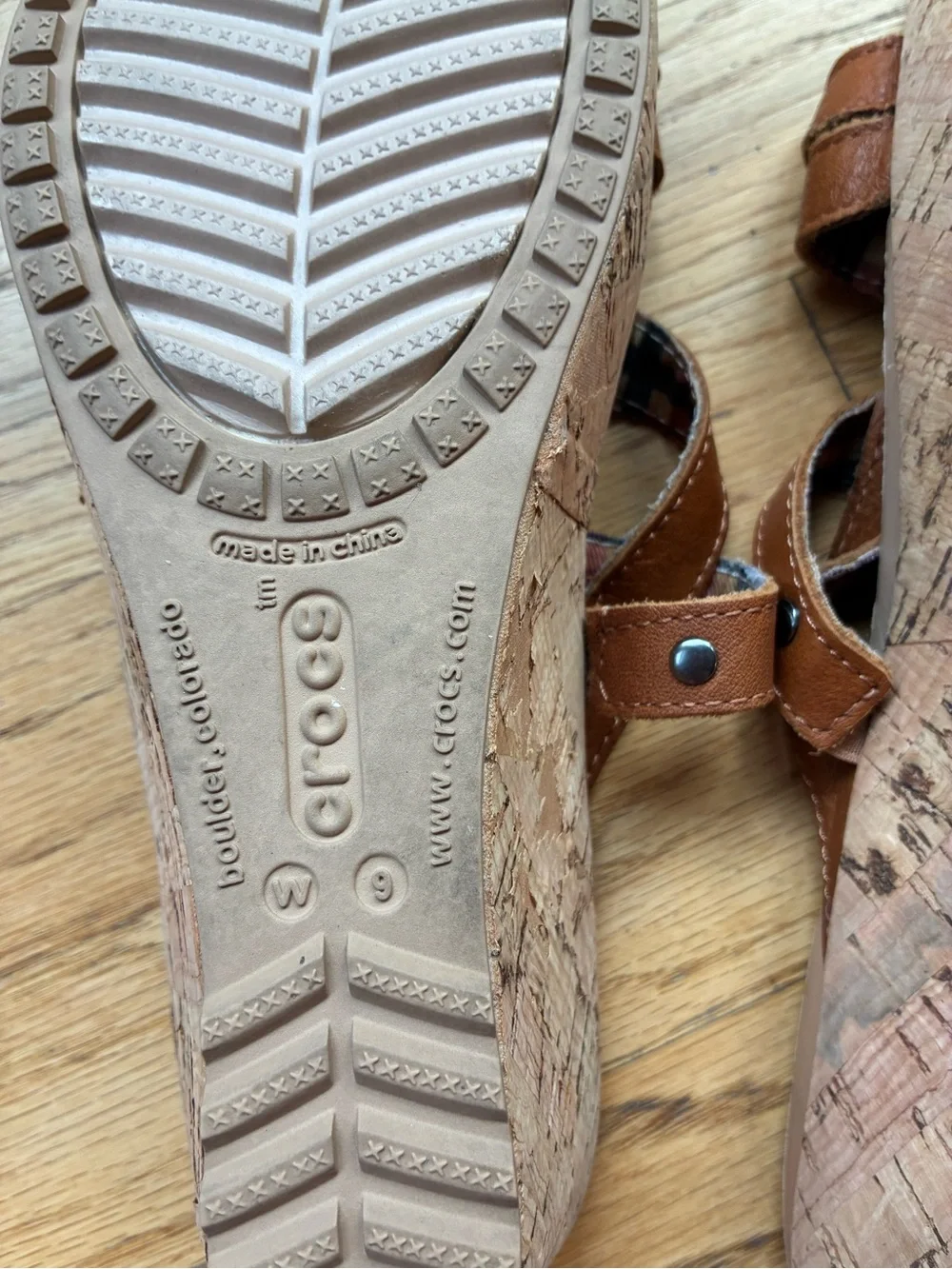 CROCS Women’s A-Leigh Mini Wedge Sandal — Chestnut